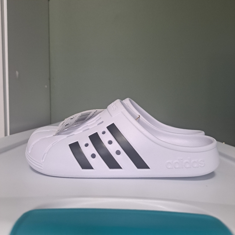 Adidas Adilette Slide Clog White Women 8 NWT - Picture 4 of 9